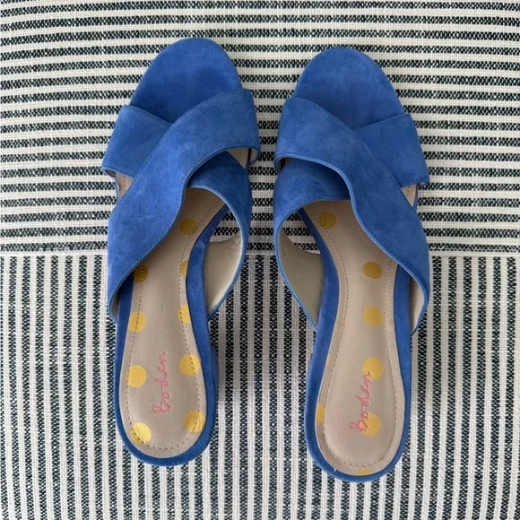 Boden Blue Suede Women's Mule Sandals - Picture 8 of 8